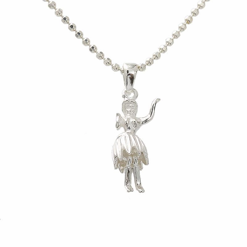 Sterling Silver Hula Dancer Pendant (S/M/XL/XXL) (Chain Sold Separately)