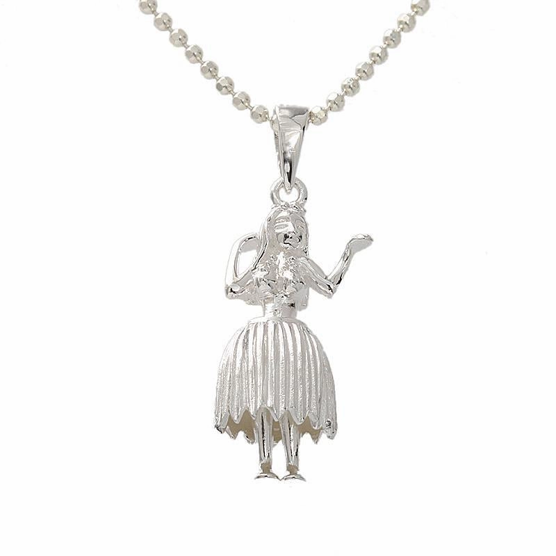 Sterling Silver Hula Dancer Pendant (S/M/XL/XXL) (Chain Sold Separately)