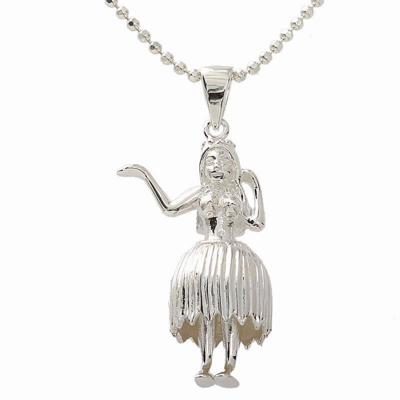 Sterling Silver Hula Dancer Pendant (S/M/XL/XXL) (Chain Sold Separately)