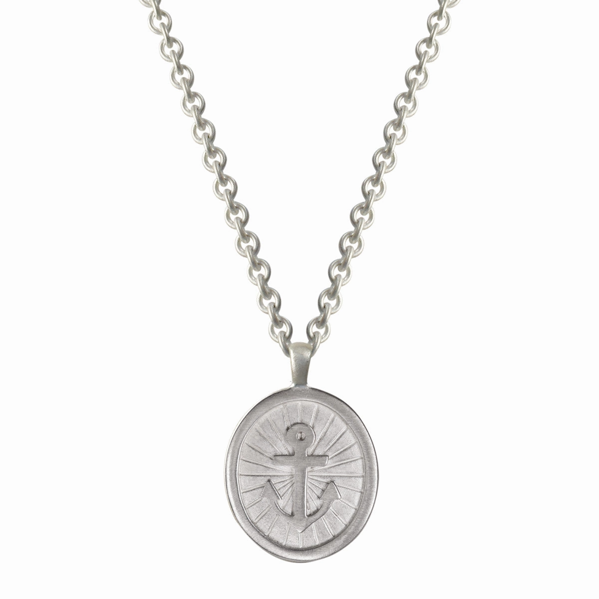 Sterling Silver Large Anchor Pendant