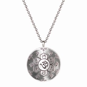 Sterling Silver Large Chakra Flower Pendant