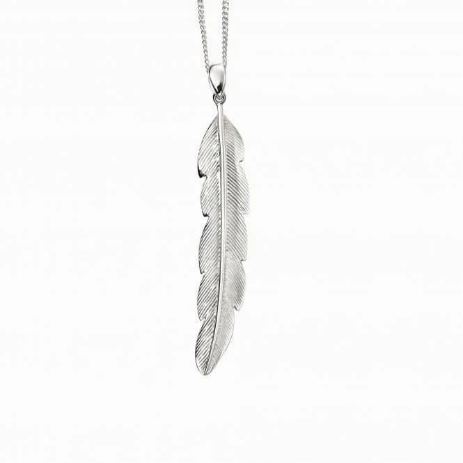 Sterling Silver Large Feather Pendant P4872
