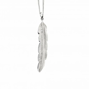 Sterling Silver Large Feather Pendant P4872