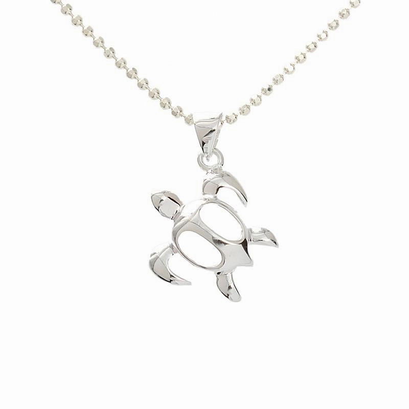 Sterling Silver Left Side Honu (Hawaiian Turtle) Pendant (Chain Sold Separately)