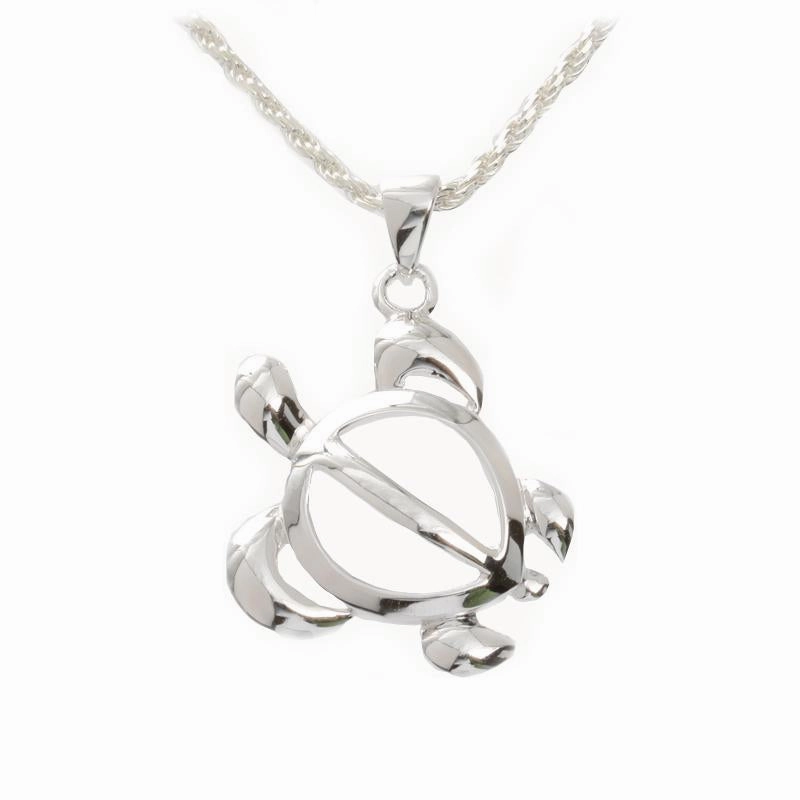 Sterling Silver Left Side Honu (Hawaiian Turtle) Pendant (Chain Sold Separately)