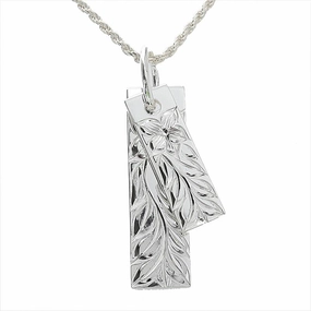 Sterling Silver Maile Leaf Double Plate Pendant (Chain Sold Separately)
