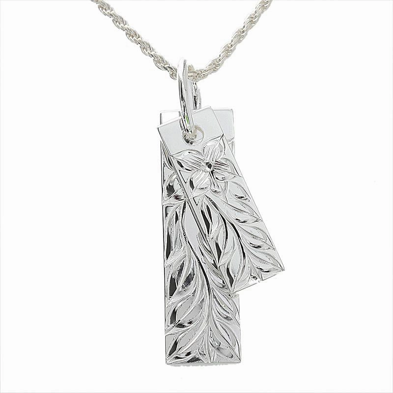 Sterling Silver Maile Leaf Double Plate Pendant (Chain Sold Separately)