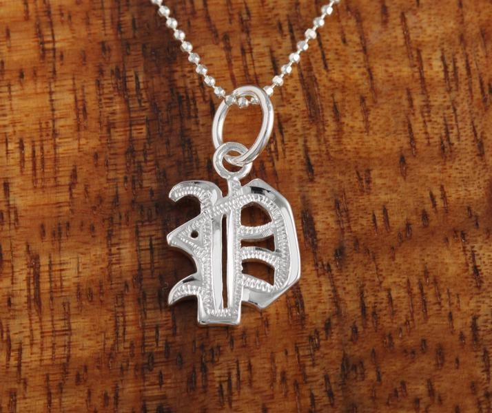 Sterling Silver Old English Initial Pendant (Chain Sold Separately)