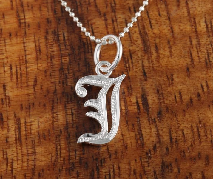 Sterling Silver Old English Initial Pendant (Chain Sold Separately)