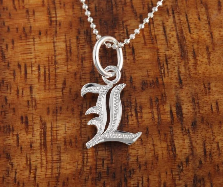 Sterling Silver Old English Initial Pendant (Chain Sold Separately)