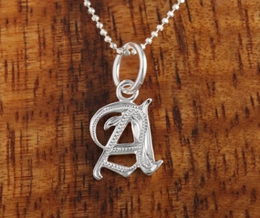 Sterling Silver Old English Initial Pendant (Chain Sold Separately)