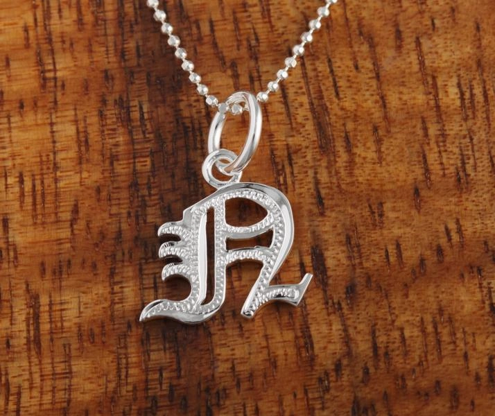 Sterling Silver Old English Initial Pendant (Chain Sold Separately)