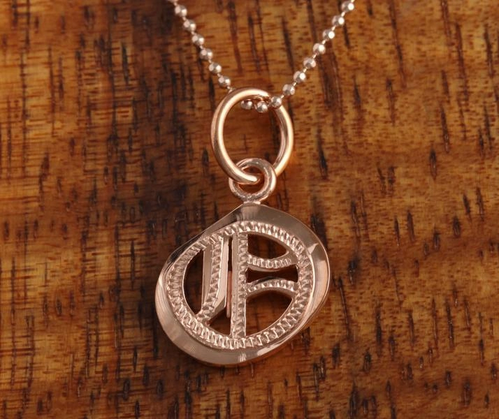 Sterling Silver Pink Gold Plated Old English Initial Pendant (Chain Sold Separately)