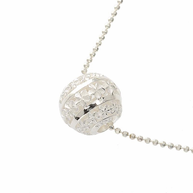 Sterling Silver Plumeria Ball Pendant (Chain Sold Separately)