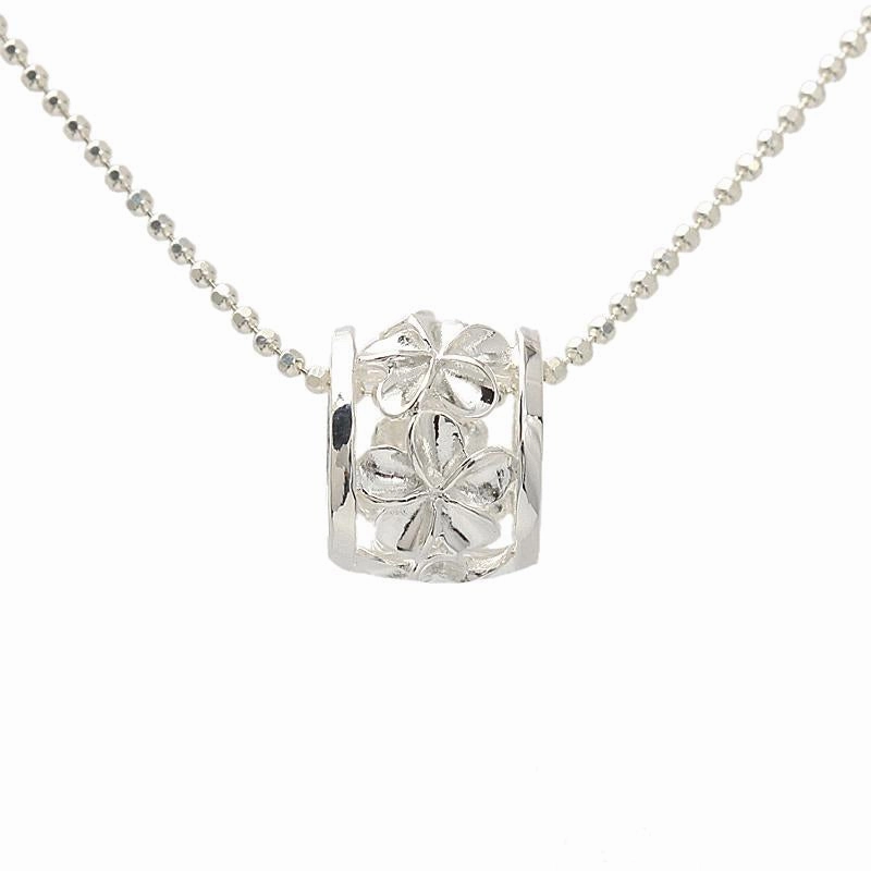 Sterling Silver Plumeria Barrel Pendant (Chain Sold Separately)