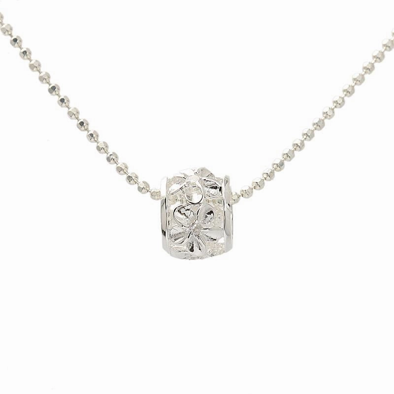 Sterling Silver Plumeria with CZ Barrel Pendant (Chain Sold Separately)