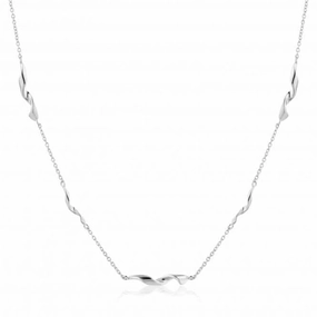 Sterling Silver Rhodium Plated Helix 15" Necklace N012-02H