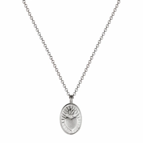 Sterling Silver Small Heart with Flames Pendant