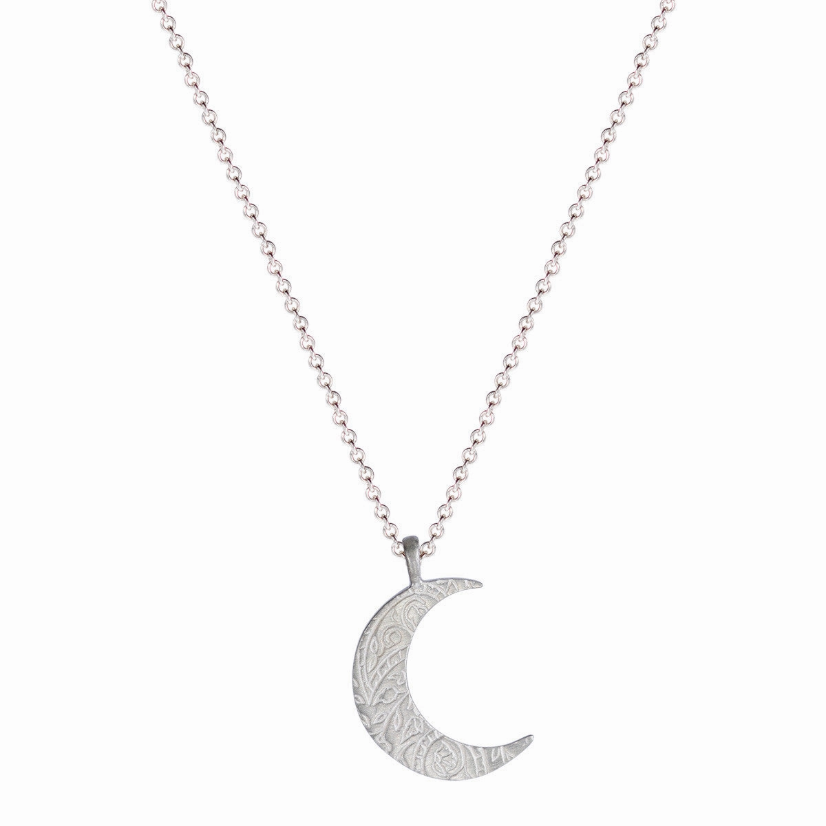 Sterling Silver Small Paisley Moon Pendant