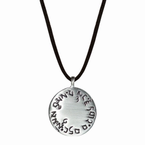 Sterling Silver Sterling Silver Four Immeasurables Medallion Pendant on Black Cord