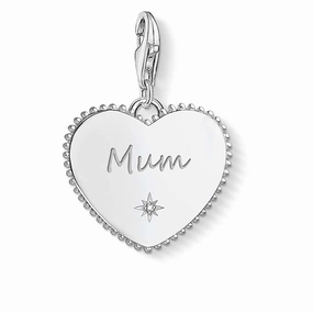 Sterling Silver Thomas Sabo Charm Club Engravable Mum Heart