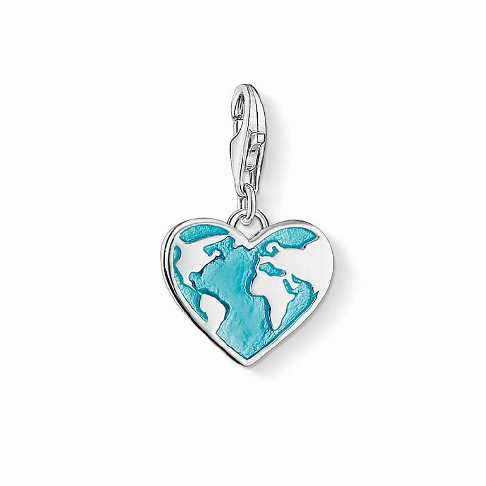 Sterling Silver Thomas Sabo Charm Club Heart of the World