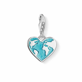 Sterling Silver Thomas Sabo Charm Club Heart of the World