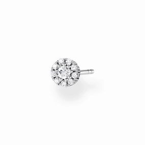 Sterling Silver Thomas Sabo Charm Club Round Zirconia Stud * 1 Earring Only*