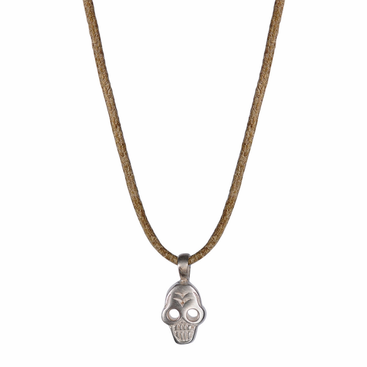 Sterling Silver Tiny Skull Pendant on Cord