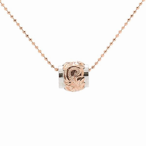 Sterling Silver Two Tone Pink Gold Plated Barrel Pendant (Chain Sold Separately)