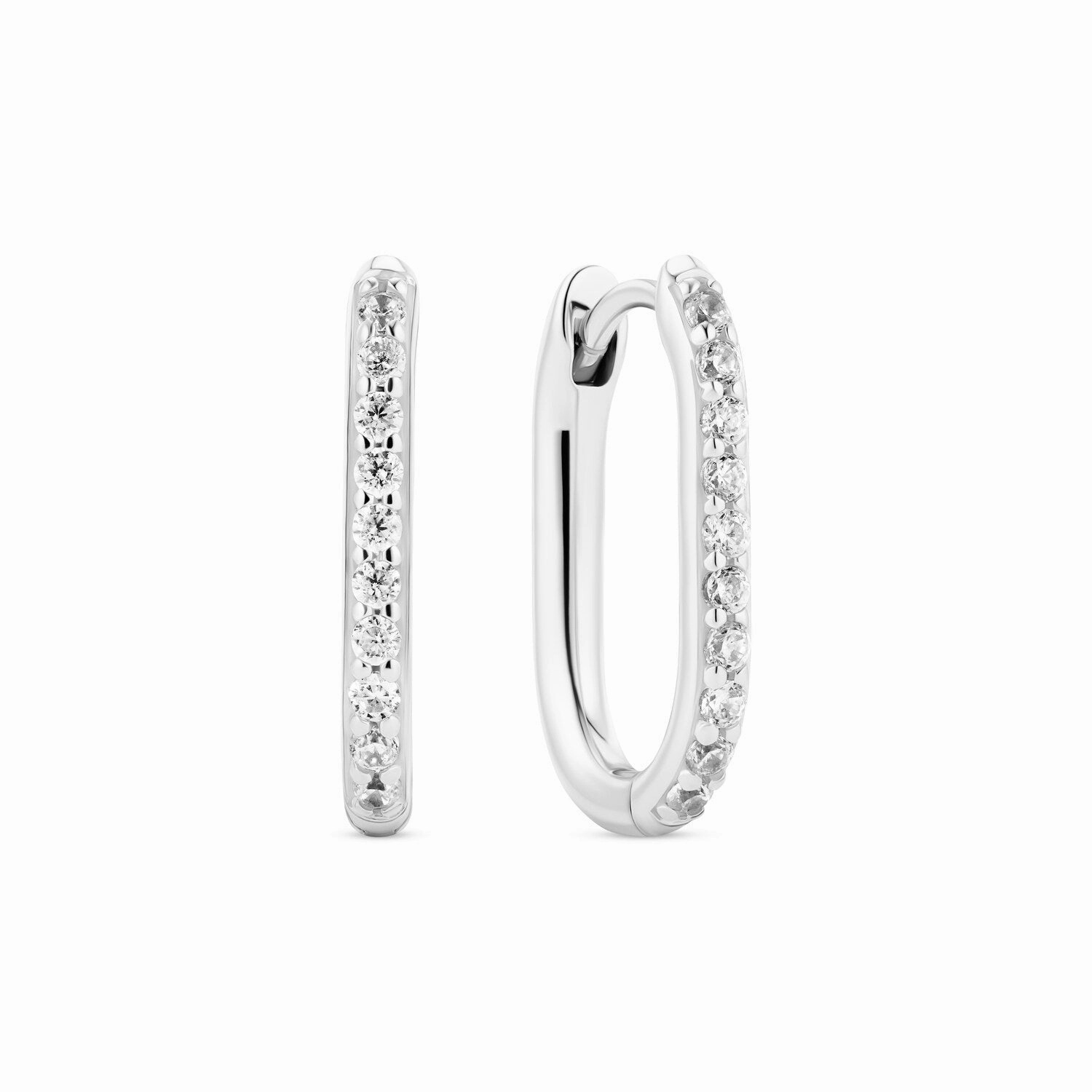 Sterling Silver White Zirconia Capriana Earrings SJ-E2600-CZ