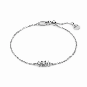 Sterling Silver White Zirconia Lucente Tre Bracelet SJ-B2703-CZ