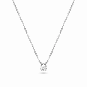 Sterling Silver White Zirconia Ovale Necklace SJ-N2744-CZ