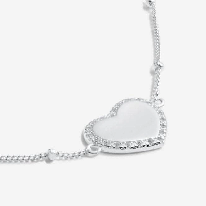 Sterling Silver Wonderful Mum Heart Pave 16cm   3cm Bracelet JJS0003