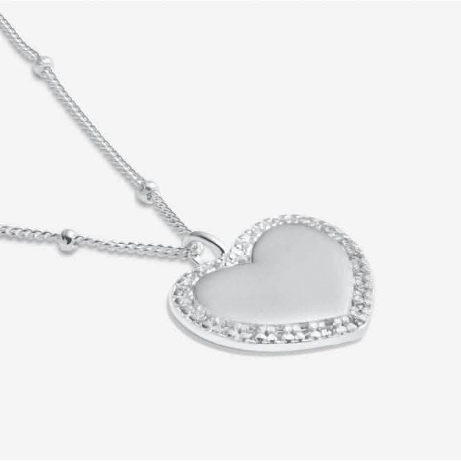 Sterling Silver Wonderful Mum Heart Pave 46cm   5cm Necklace JJS0015