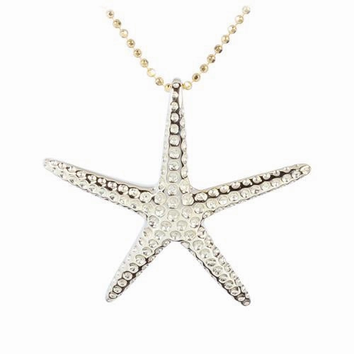 Sterling Silver Yellow Gold Plated Starfish Pendant (Chain Sold Separately)