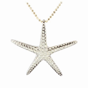 Sterling Silver Yellow Gold Plated Starfish Pendant (Chain Sold Separately)