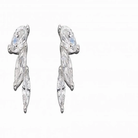 Sterling Silver Zirconia Marquise Stud Earrings E5819C
