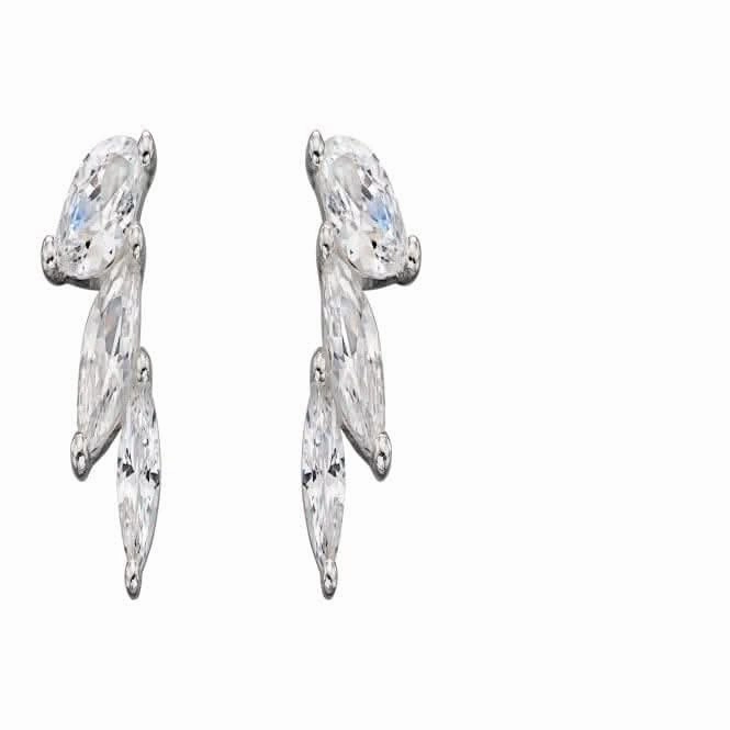 Sterling Silver Zirconia Marquise Stud Earrings E5819C