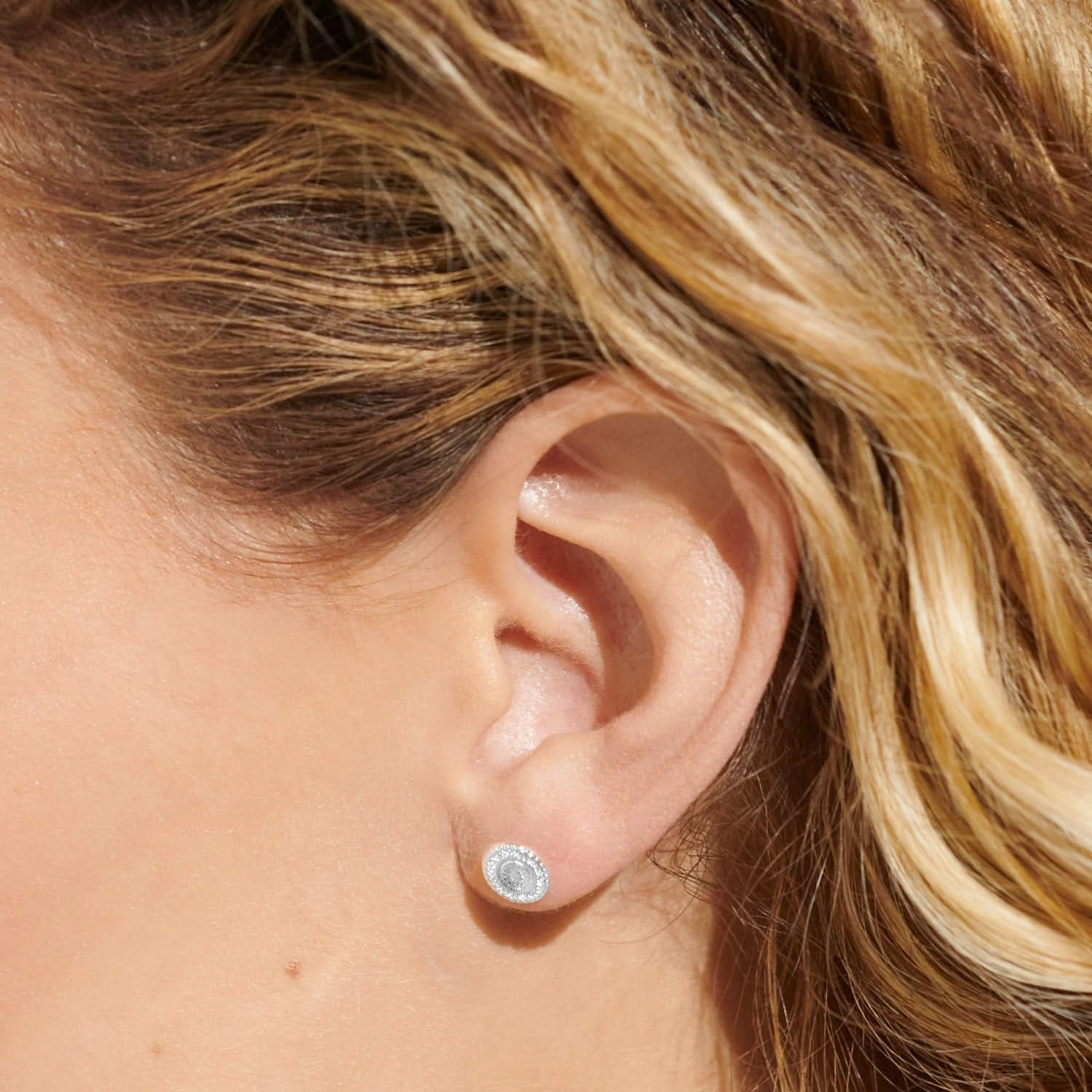 Style Stories Coin Stud Silver Plated Earrings 7734