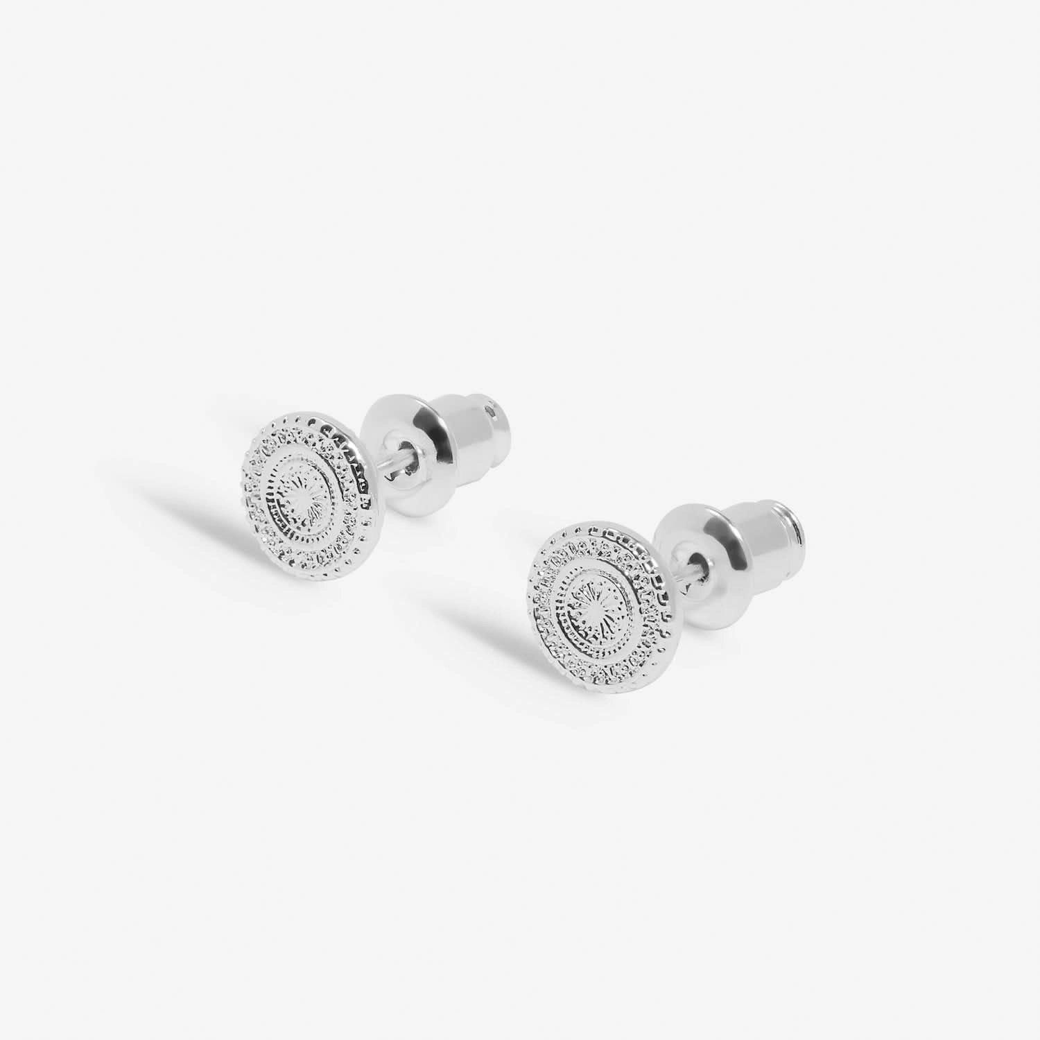 Style Stories Coin Stud Silver Plated Earrings 7734