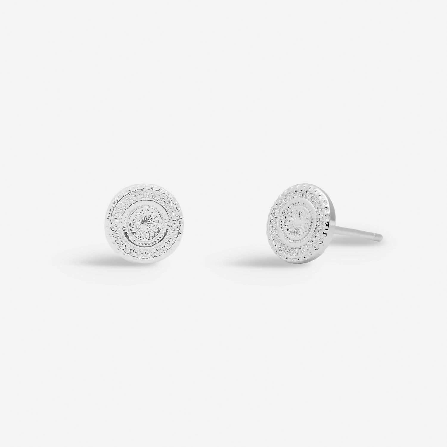 Style Stories Coin Stud Silver Plated Earrings 7734