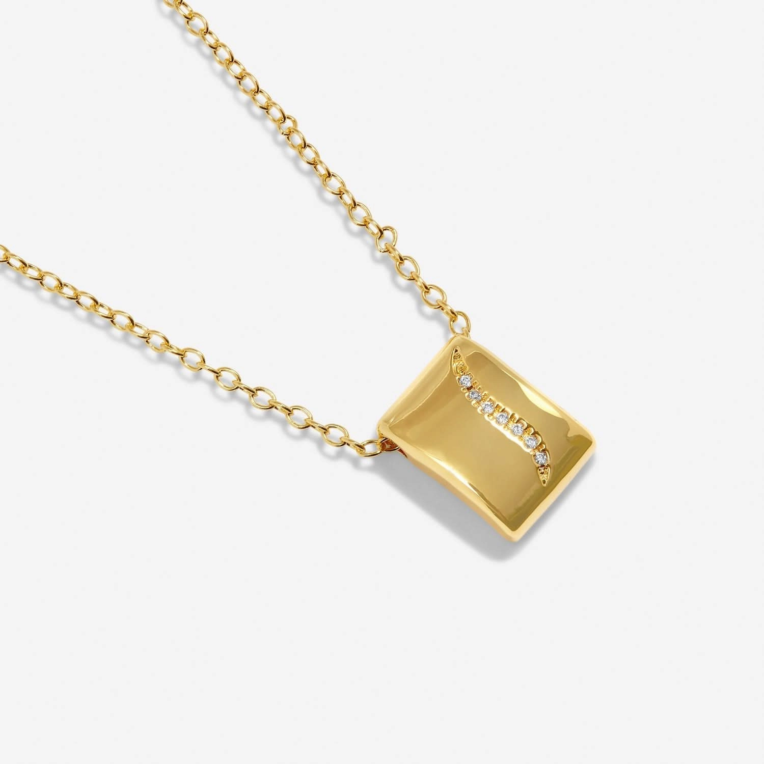Style Stories Pave Tag Gold Plated Necklace 7728