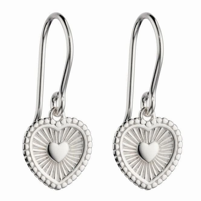 Sunray Texture Heart Drop Earrings E6002