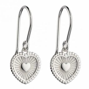 Sunray Texture Heart Drop Earrings E6002