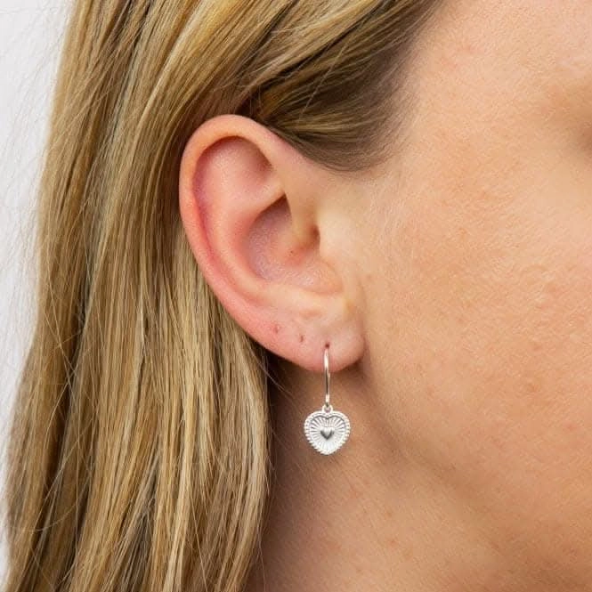 Sunray Texture Heart Drop Earrings E6002
