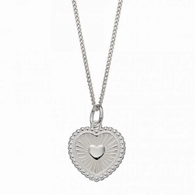 Sunray Texture Heart Pendant P4969