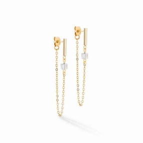 Swarovski Crystal Black Gold Ear Studs 5076/21-1316