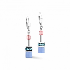 Swarovski Crystal Blue Rose Earrings 4023/20-0719