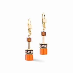 Swarovski Crystal Orange Brown Earrings 2838/20-0211